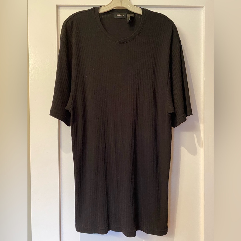Claiborne Mens Short Sleeve Mock Neck Sweater Black XL